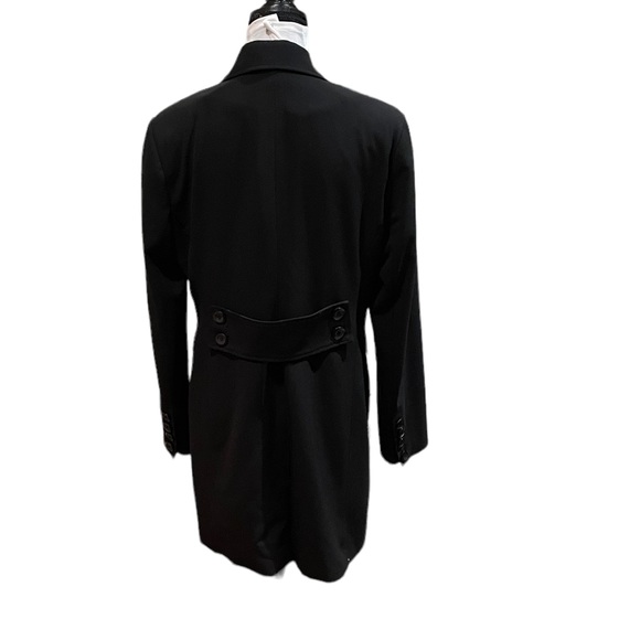 Dalia black minimalist contemporary button front classic trench coat size 10 - Picture 5 of 13